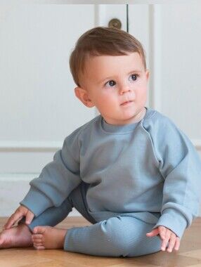 NWT Little Prince & Sister London Cotton Sweatshirt Set Cornflower Blue 3T-4T M